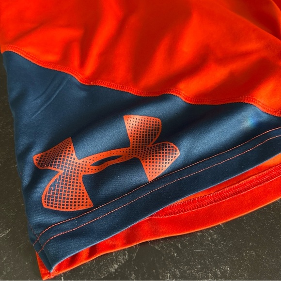 Under Armour Boy’s Orange/blue Drawstring W/pockets Active Loose Shorts Youth M - Picture 8 of 8